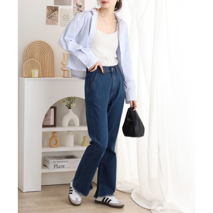 コットンデニムフレアパンツ レディース ボトムス | JungleJalopy | 詳細画像14 