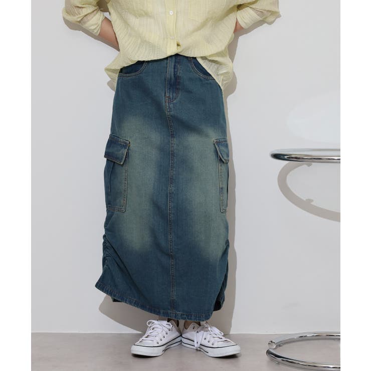 USED-BLUE | デニムカーゴスカート レディース スカート | JungleJalopy