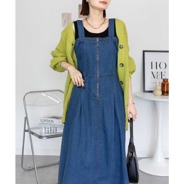 BLUE | ジップアップ ジャンパースカート レディース | JungleJalopy