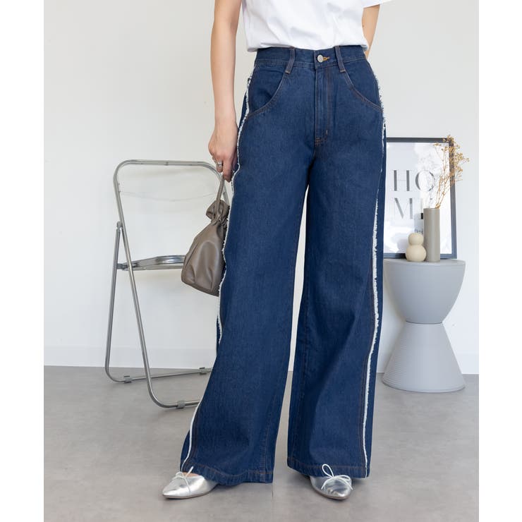 サイドフリンジワイドデニム デニムパンツ デニム | JungleJalopy | 詳細画像15 