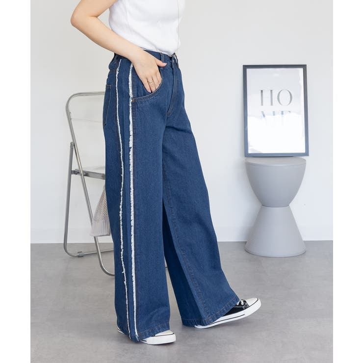 サイドフリンジワイドデニム デニムパンツ デニム | JungleJalopy | 詳細画像28 