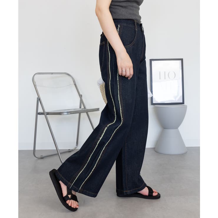 サイドフリンジワイドデニム デニムパンツ デニム | JungleJalopy | 詳細画像38 