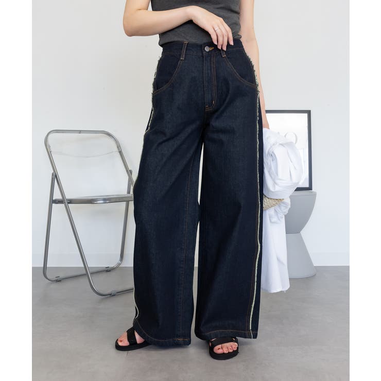 サイドフリンジワイドデニム デニムパンツ デニム | JungleJalopy | 詳細画像41 