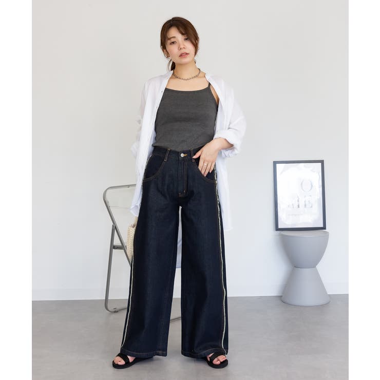 サイドフリンジワイドデニム デニムパンツ デニム | JungleJalopy | 詳細画像43 