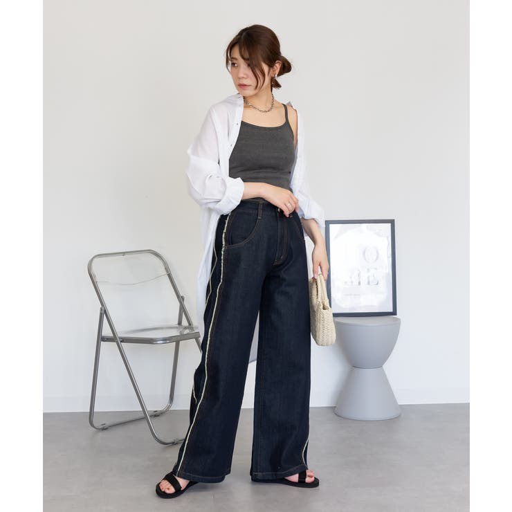 サイドフリンジワイドデニム デニムパンツ デニム | JungleJalopy | 詳細画像44 