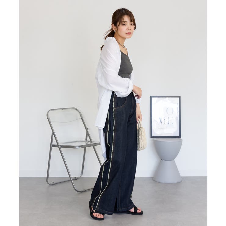 サイドフリンジワイドデニム デニムパンツ デニム | JungleJalopy | 詳細画像46 