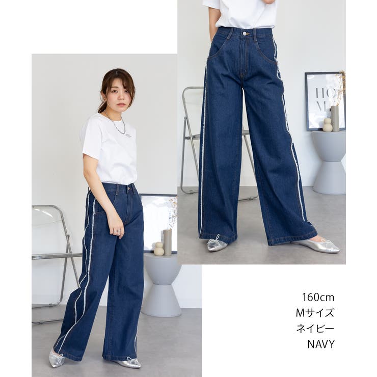 サイドフリンジワイドデニム デニムパンツ デニム | JungleJalopy | 詳細画像51 