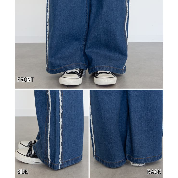 サイドフリンジワイドデニム デニムパンツ デニム | JungleJalopy | 詳細画像55 