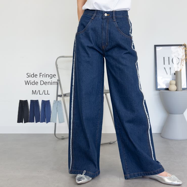 サイドフリンジワイドデニム デニムパンツ デニム | JungleJalopy | 詳細画像59 