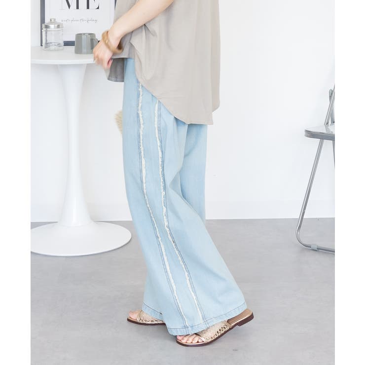 サイドフリンジワイドデニム デニムパンツ デニム | JungleJalopy | 詳細画像6 