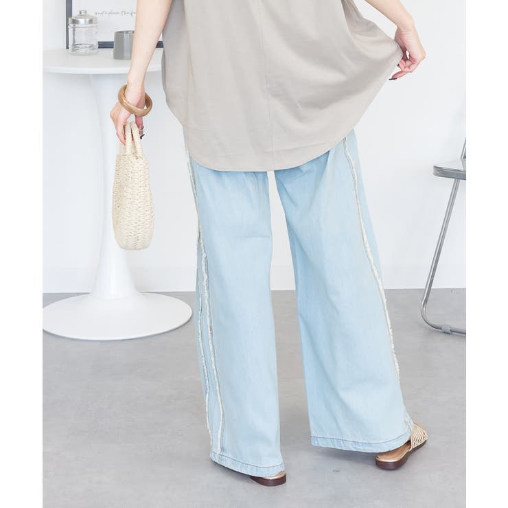 サイドフリンジワイドデニム デニムパンツ デニム | JungleJalopy | 詳細画像7 