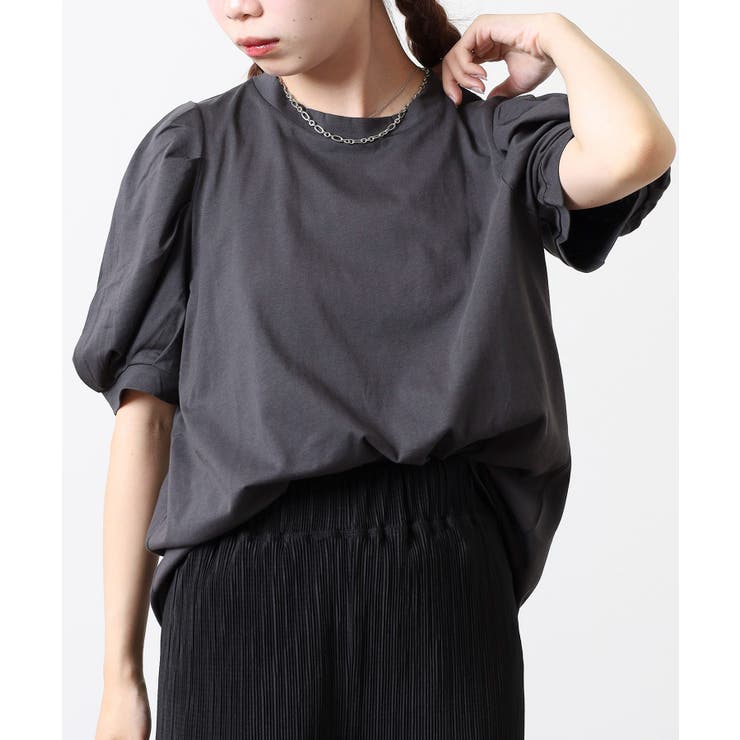 ラウンドネックパフスリーブ半袖Tシャツ レディース | JungleJalopy | 詳細画像11 