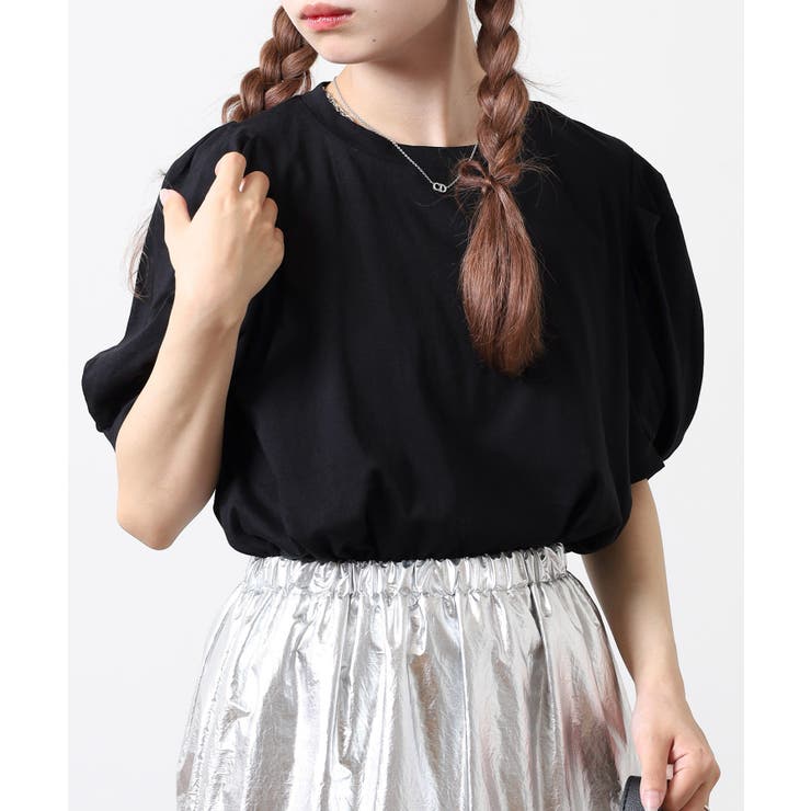 ラウンドネックパフスリーブ半袖Tシャツ レディース | JungleJalopy | 詳細画像15 