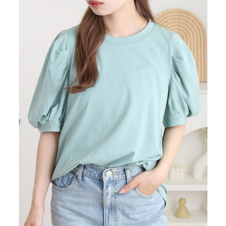 ラウンドネックパフスリーブ半袖Tシャツ レディース | JungleJalopy | 詳細画像20 