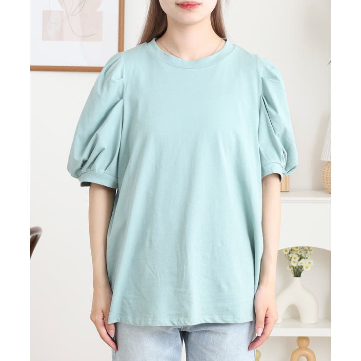 ラウンドネックパフスリーブ半袖Tシャツ レディース | JungleJalopy | 詳細画像26 