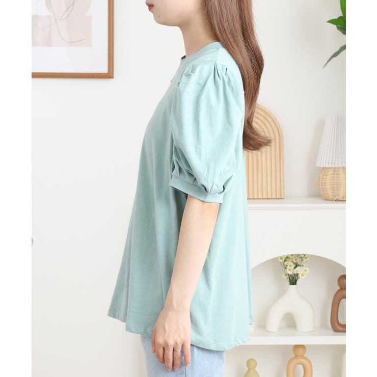 ラウンドネックパフスリーブ半袖Tシャツ レディース | JungleJalopy | 詳細画像27 