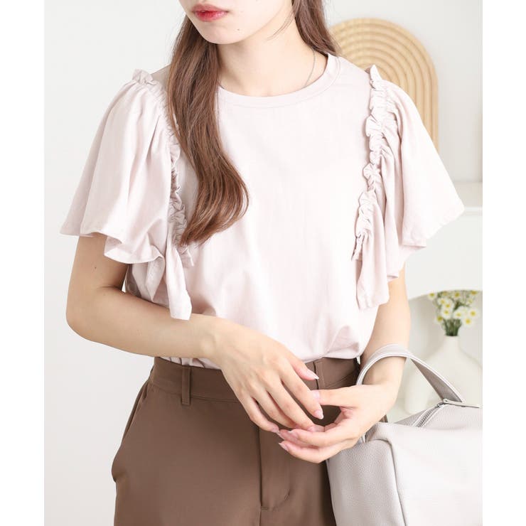 ショルダーフリルフレンチスリーブTシャツ レディース | JungleJalopy | 詳細画像24 