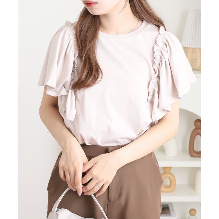 ショルダーフリルフレンチスリーブTシャツ レディース | JungleJalopy | 詳細画像25 