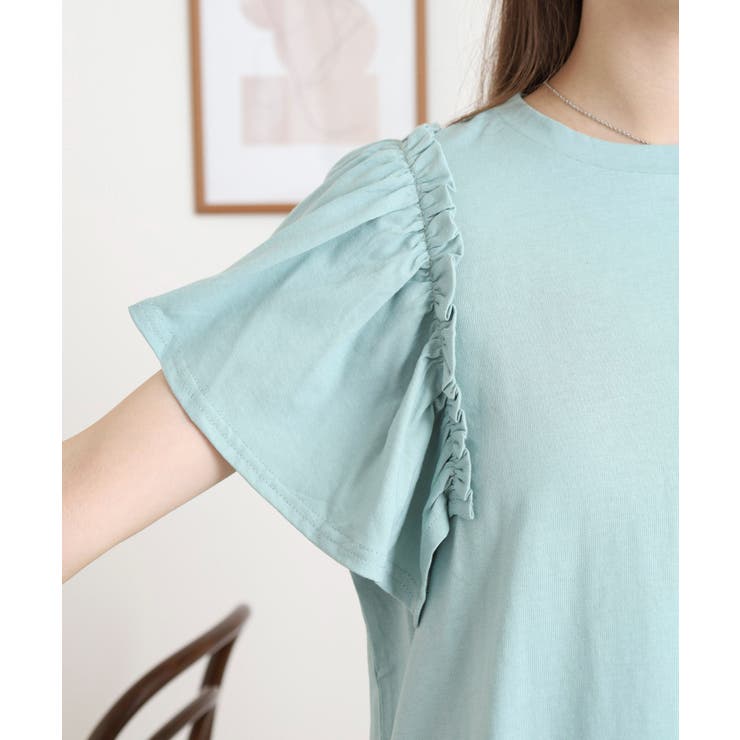 ショルダーフリルフレンチスリーブTシャツ レディース | JungleJalopy | 詳細画像31 