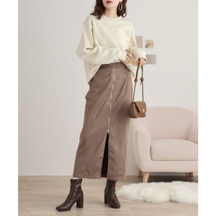 GENUINE Leatherスエードポンチョ スエードポンチWジップナロースカート 冬 レディース[品番