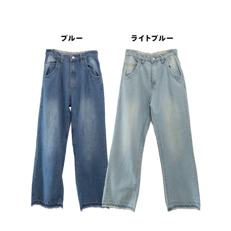 ヴィンテージ風ポケット加工セミワイドパンツ デニムパンツ レディース | JungleJalopy | 詳細画像5 