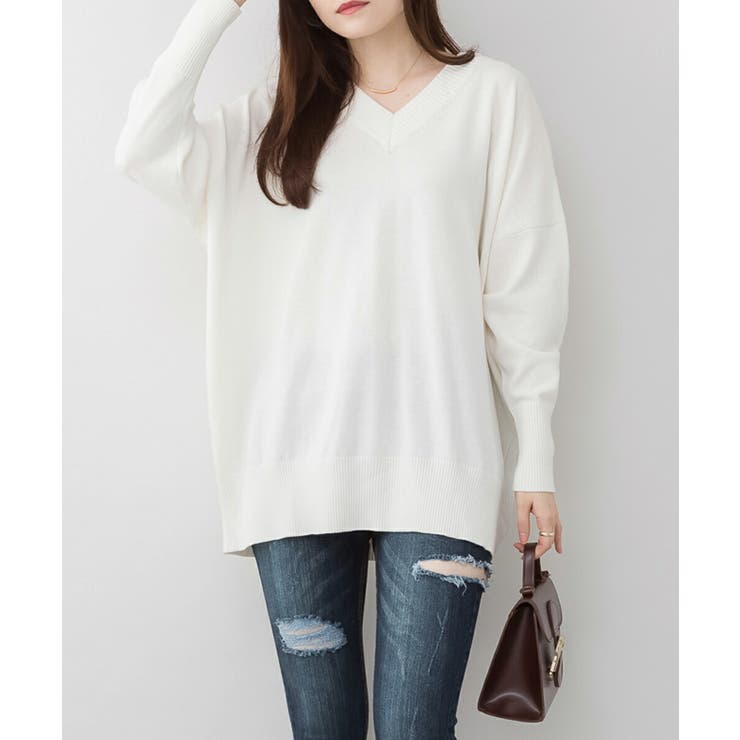 Vネックリブドルマンセーター | JungleJalopy | 詳細画像9 