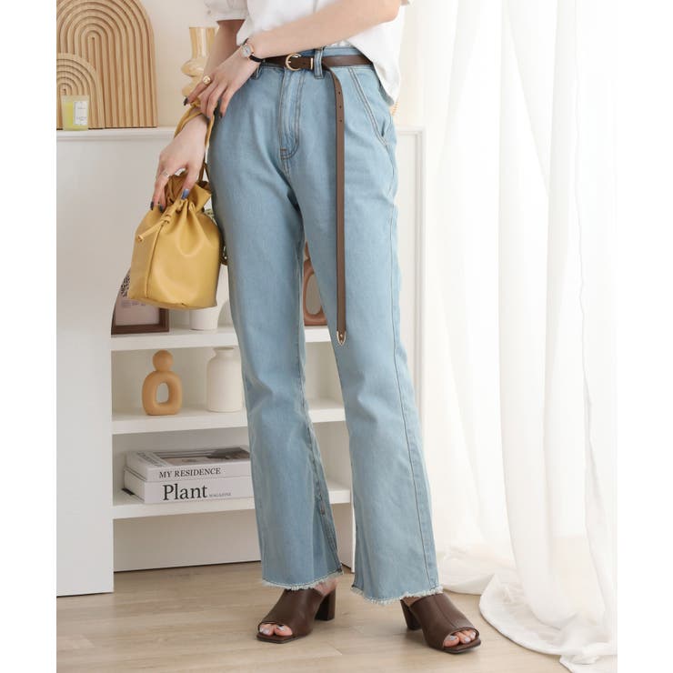 コットンデニムフレアパンツ レディース ボトムス | JungleJalopy | 詳細画像1 