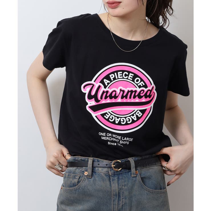 オーバーサイズシルエットショート丈ロゴプリントTシャツ レディース | JungleJalopy | 詳細画像1 