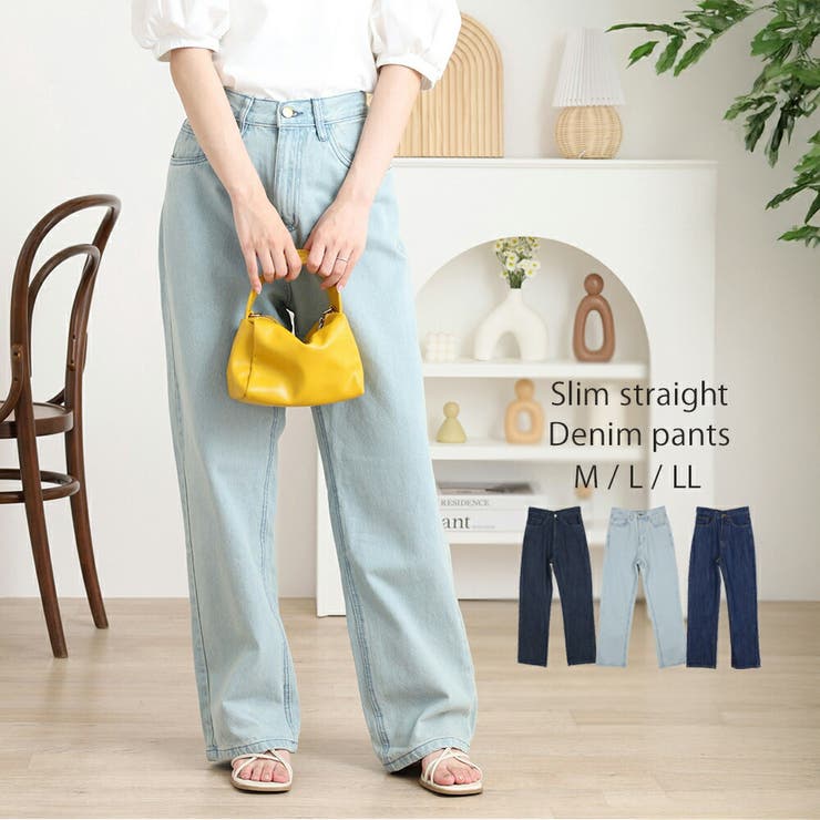 スリムストレートデニムパンツ ボトム パンツ | JungleJalopy | 詳細画像1 