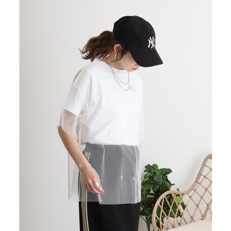 ロゴT×チュールTコンパクトアンサンブル Tシャツ セット | JungleJalopy | 詳細画像4 