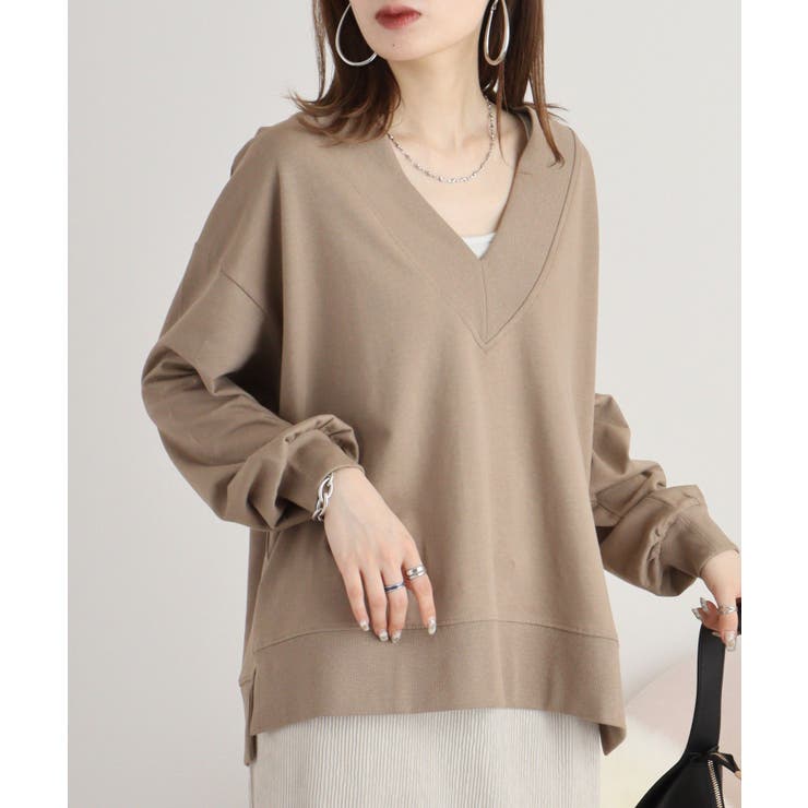 ミニ裏毛Vネックサイドスリットスウェット 大きいサイズ レディース | JungleJalopy | 詳細画像6 