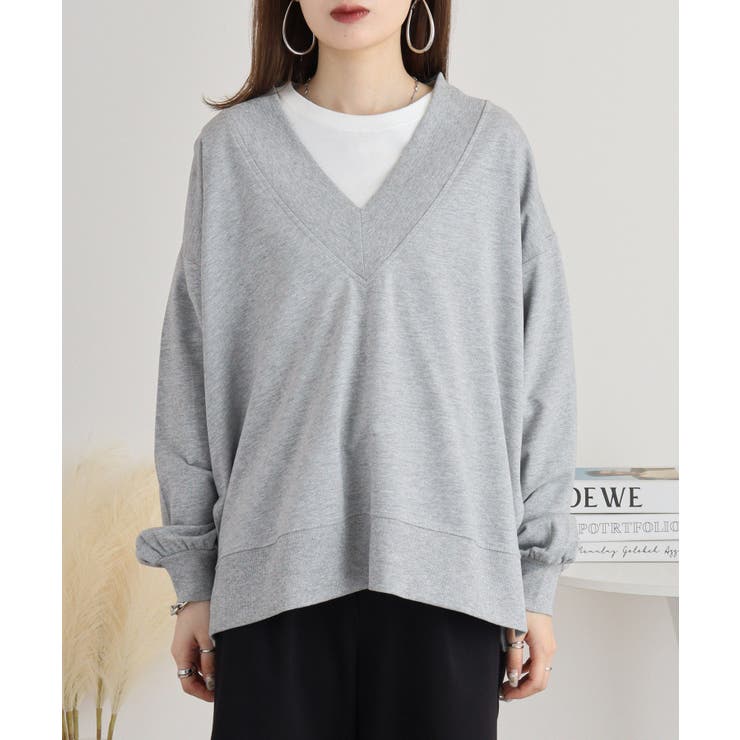 ミニ裏毛Vネックサイドスリットスウェット 大きいサイズ レディース | JungleJalopy | 詳細画像11 