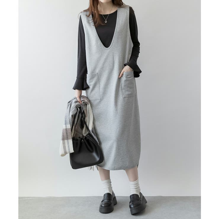 ミニ裏毛Vネックロングスウェットベスト 大きいサイズ レディース | JungleJalopy | 詳細画像3 