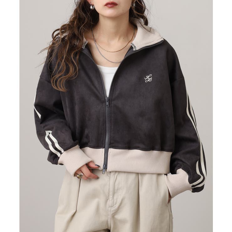 スエードポンチクロップドトラックジャケット レディース | JungleJalopy | 詳細画像3 