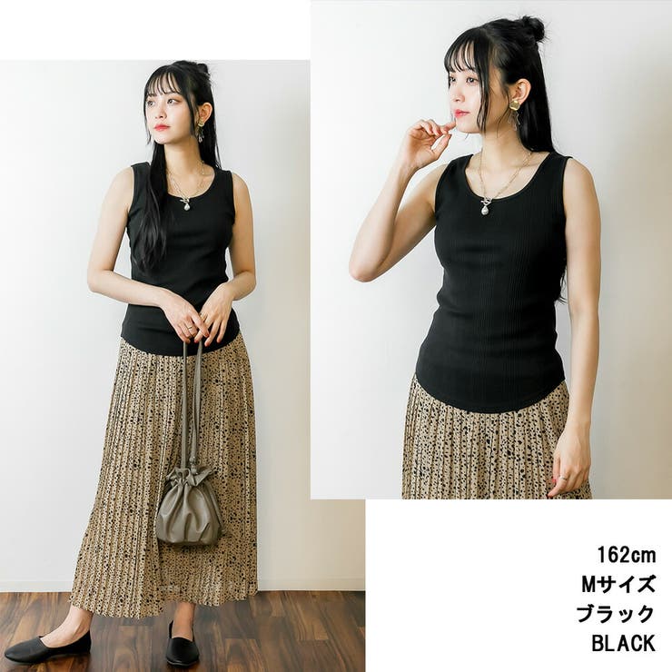 M・L・LL・3L・4L】2WAYランダムリブタンクトップ[品番