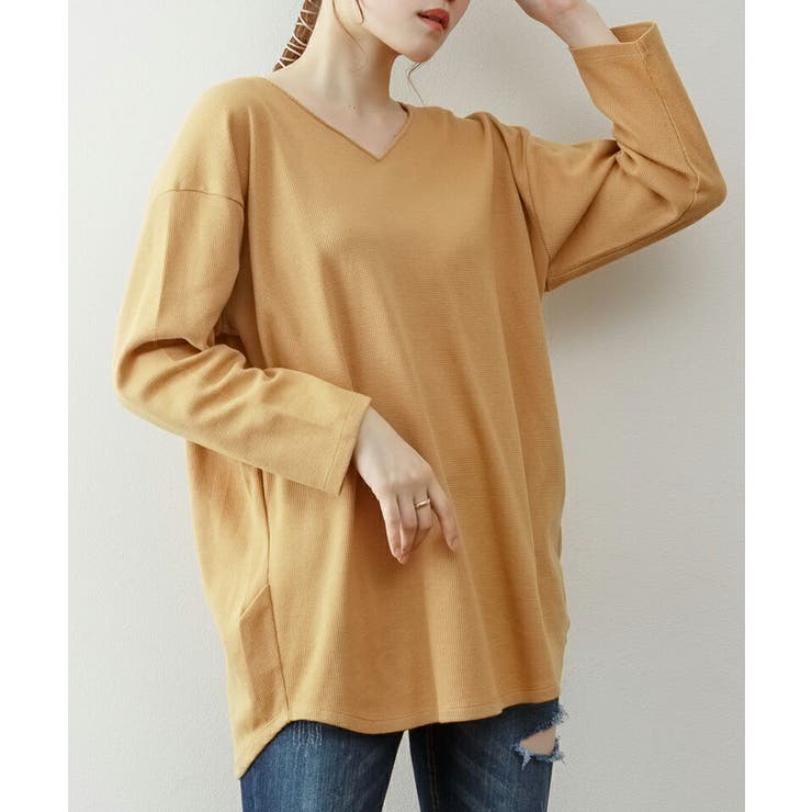 【M-L・LL-3L・4L-5L】ワッフルロングスリーブプルオーバー | JungleJalopy | 詳細画像4 