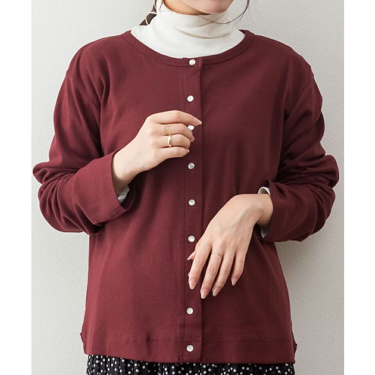 【M-L・LL-3L・4L-5L】パールボタンクルーネックカーディガン | JungleJalopy | 詳細画像7 