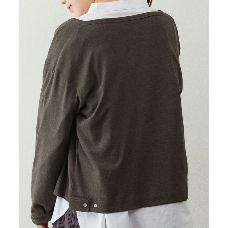 【M-L・LL-3L・4L-5L】パールボタンクルーネックカーディガン | JungleJalopy | 詳細画像11 