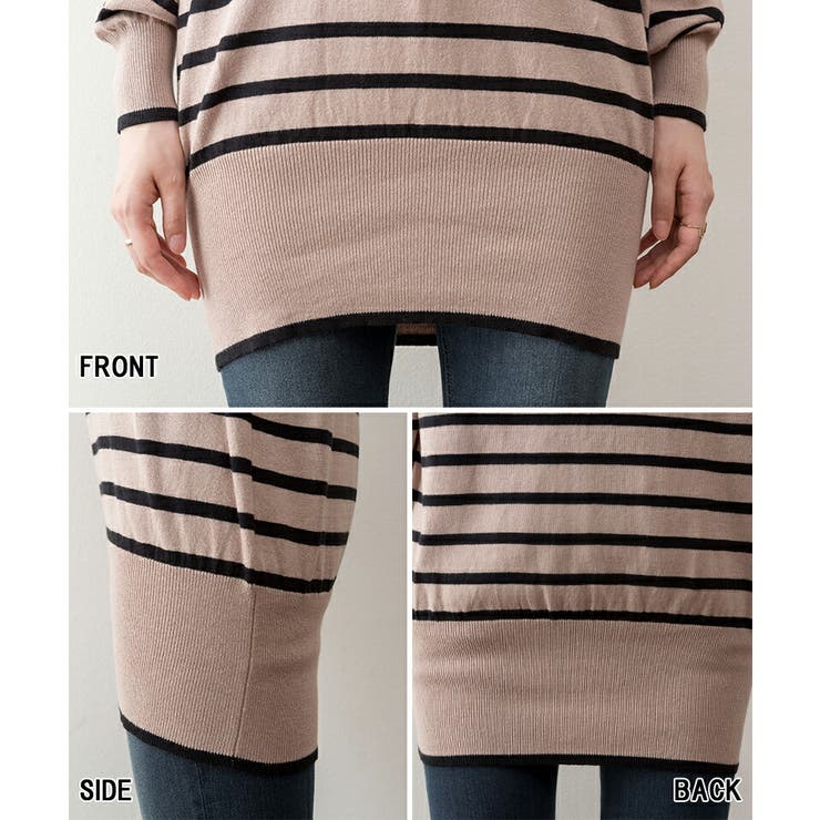 【M-L・LL-3L・4L-5L】Vネックボーダーニット | JungleJalopy | 詳細画像18 