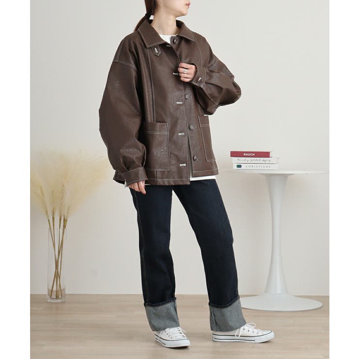 大きいサイズ レディース フェイクレザージャケット | JungleJalopy | 詳細画像8 