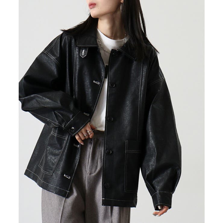 大きいサイズ レディース フェイクレザージャケット | JungleJalopy | 詳細画像9 