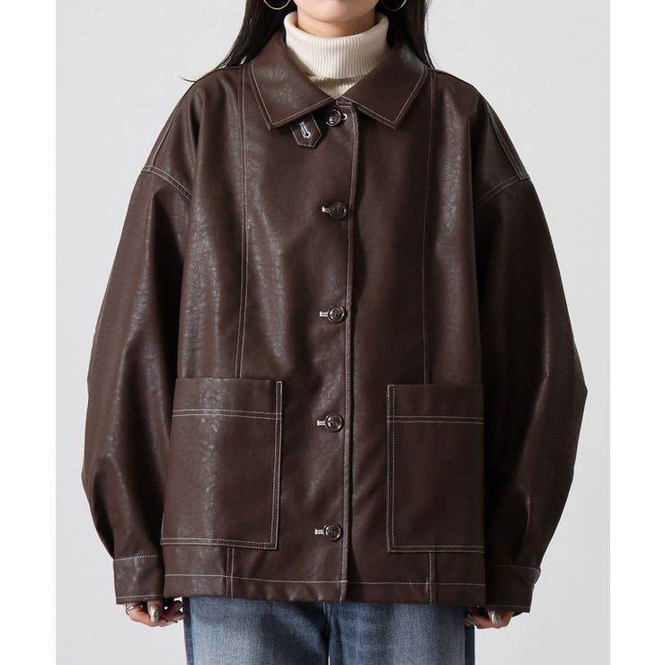 大きいサイズ レディース フェイクレザージャケット | JungleJalopy | 詳細画像16 