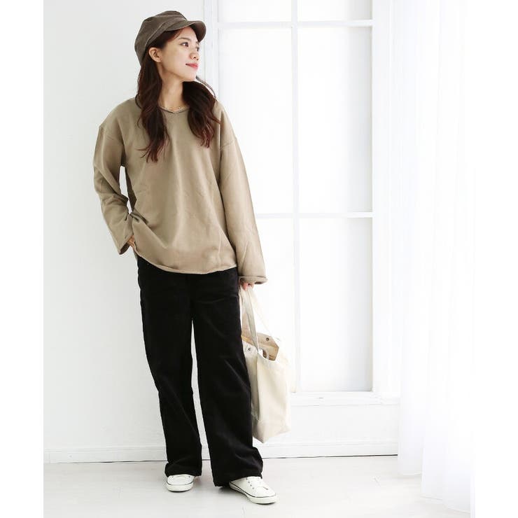 M・L・LL・3L・4L】ストレッチコーデュロイワイドパンツ[品番