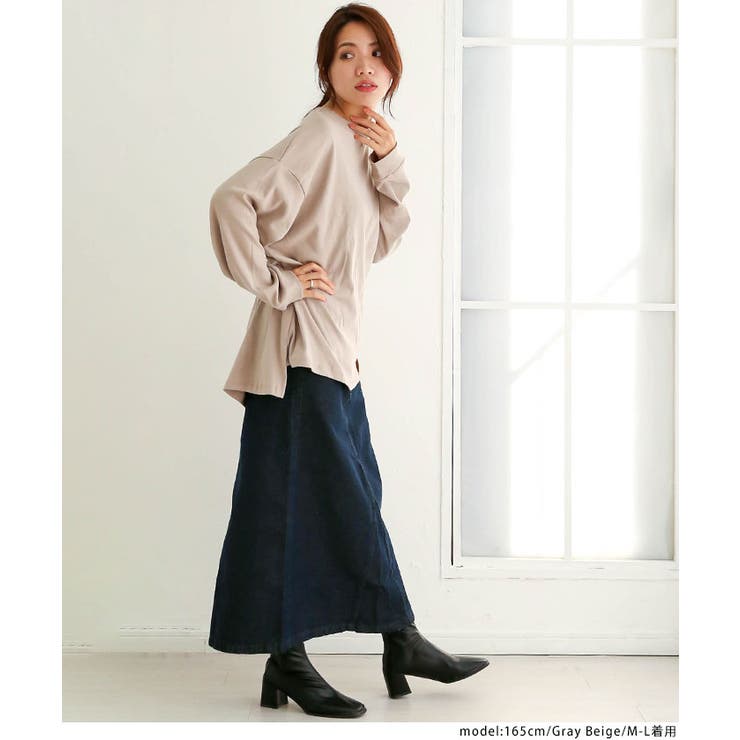 tシャツ やわらかヘビーコットンクルーネックロングTシャツ レディース やわらかヘビーコットンクルーネックロングTシャツ[品番