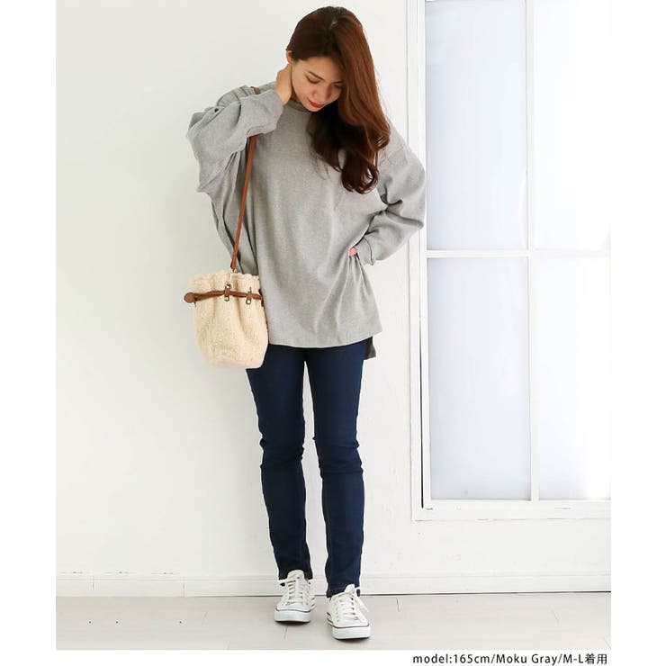 やわらかヘビーコットンクルーネックロングTシャツ[品番
