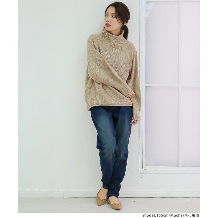 M-L・LL-3L・4L-5L】チャンキー鹿の子編みセーター[品番