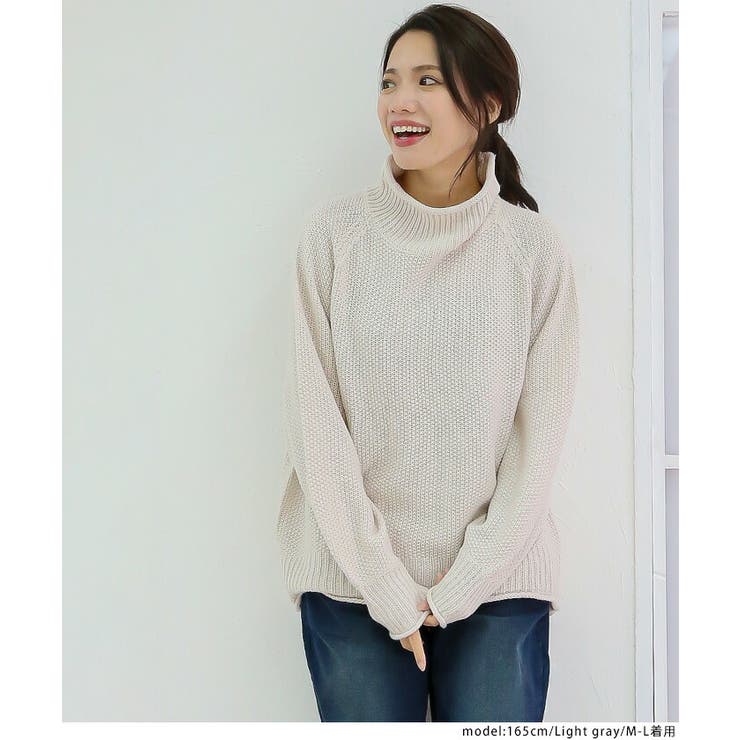 M-L・LL-3L・4L-5L】チャンキー鹿の子編みセーター[品番 M-L・LL-3L・4L-5L】チャンキー鹿の子編みセーター[品番