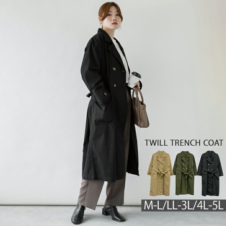 【M-L・LL-3L・4L-5L】ツイルトレンチコート | JungleJalopy | 詳細画像1 