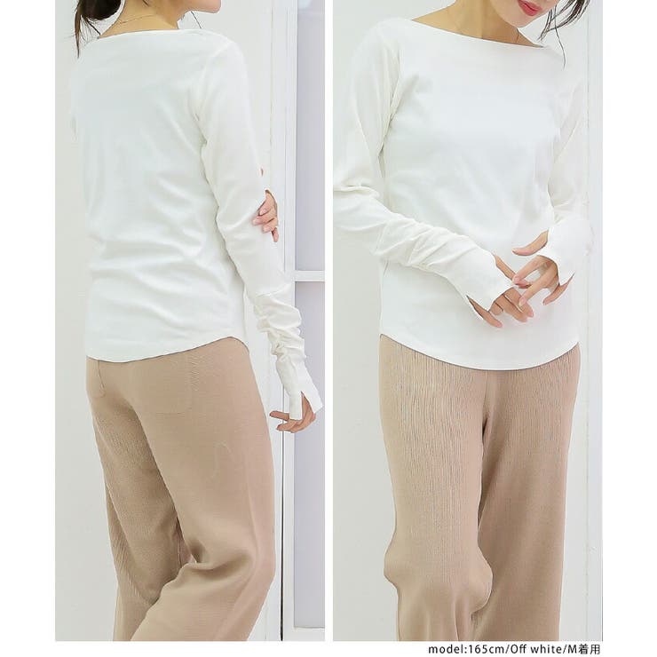 【M・L・LL・3L・4L】ボートネック指空きTシャツ | JungleJalopy | 詳細画像2 