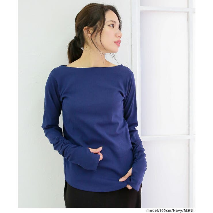 【M・L・LL・3L・4L】ボートネック指空きTシャツ | JungleJalopy | 詳細画像6 